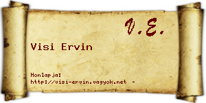 Visi Ervin névjegykártya
